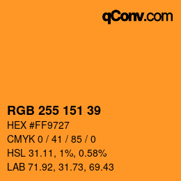 Color code: RGB 255 151 39 | qconv.com