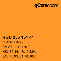 Color code: RGB 255 151 41 | qconv.com