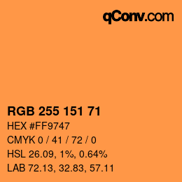 Color code: RGB 255 151 71 | qconv.com