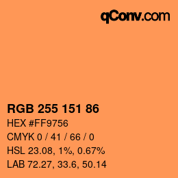 Color code: RGB 255 151 86 | qconv.com