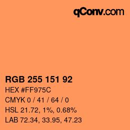 Color code: RGB 255 151 92 | qconv.com