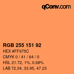 カラーコード: RGB 255 151 92 | qconv.com