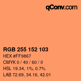 Color code: RGB 255 152 103 | qconv.com