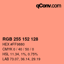 Color code: RGB 255 152 128 | qconv.com