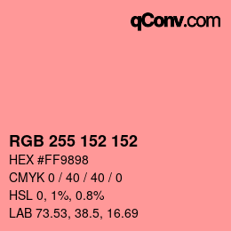 カラーコード: RGB 255 152 152 | qconv.com