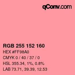 Color code: RGB 255 152 160 | qconv.com