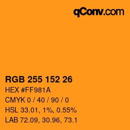 カラーコード: RGB 255 152 26 | qconv.com