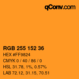 Color code: RGB 255 152 36 | qconv.com
