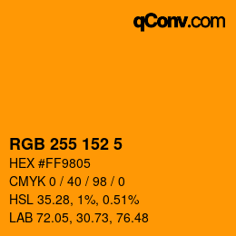 カラーコード: RGB 255 152 5 | qconv.com