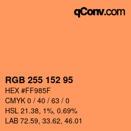 颜色代码: RGB 255 152 95 | qconv.com