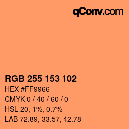 カラーコード: RGB 255 153 102 | qconv.com