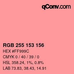 Color code: RGB 255 153 156 | qconv.com