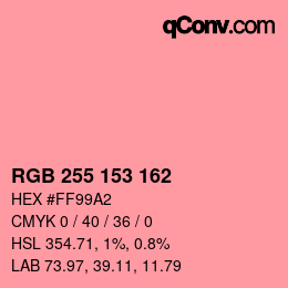 カラーコード: RGB 255 153 162 | qconv.com