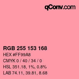 Color code: RGB 255 153 168 | qconv.com