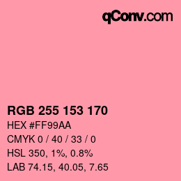 Color code: RGB 255 153 170 | qconv.com