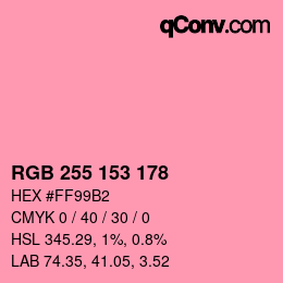 Color code: RGB 255 153 178 | qconv.com