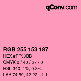 Color code: RGB 255 153 187 | qconv.com