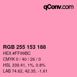 Color code: RGB 255 153 188 | qconv.com