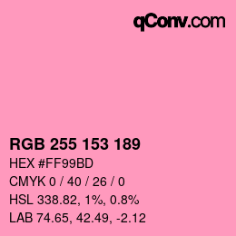 カラーコード: RGB 255 153 189 | qconv.com