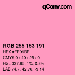 Color code: RGB 255 153 191 | qconv.com