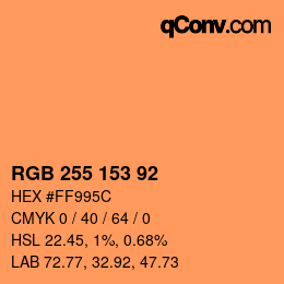 颜色代码: RGB 255 153 92 | qconv.com
