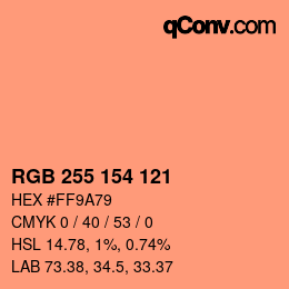 Color code: RGB 255 154 121 | qconv.com