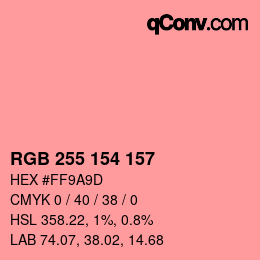 颜色代码: RGB 255 154 157 | qconv.com
