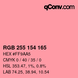 カラーコード: RGB 255 154 165 | qconv.com
