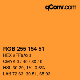 Color code: RGB 255 154 51 | qconv.com