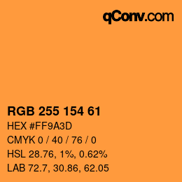 Color code: RGB 255 154 61 | qconv.com