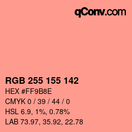 Color code: RGB 255 155 142 | qconv.com