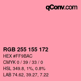 Color code: RGB 255 155 172 | qconv.com