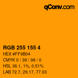 Color code: RGB 255 155 4 | qconv.com