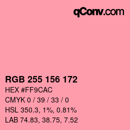 Color code: RGB 255 156 172 | qconv.com