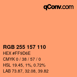 Color code: RGB 255 157 110 | qconv.com