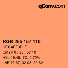 颜色代码: RGB 255 157 110 | qconv.com