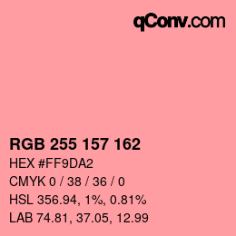 Color code: RGB 255 157 162 | qconv.com