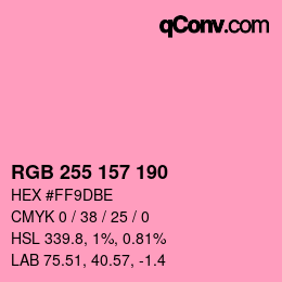 Color code: RGB 255 157 190 | qconv.com