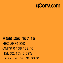 Color code: RGB 255 157 45 | qconv.com