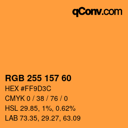 カラーコード: RGB 255 157 60 | qconv.com