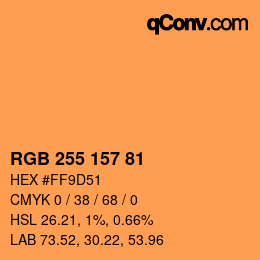 Color code: RGB 255 157 81 | qconv.com