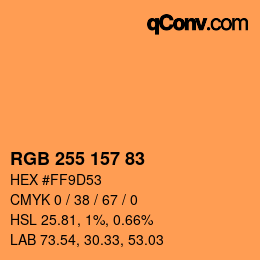 颜色代码: RGB 255 157 83 | qconv.com