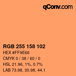 カラーコード: RGB 255 158 102 | qconv.com