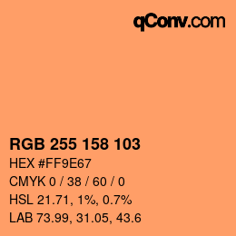 颜色代码: RGB 255 158 103 | qconv.com