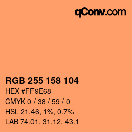 Color code: RGB 255 158 104 | qconv.com