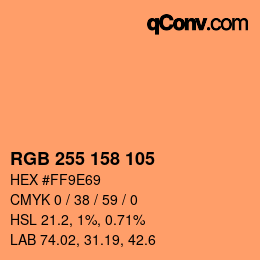 Color code: RGB 255 158 105 | qconv.com