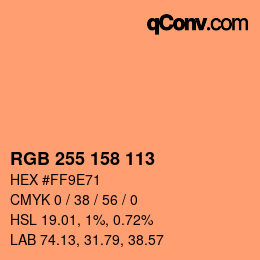 Color code: RGB 255 158 113 | qconv.com