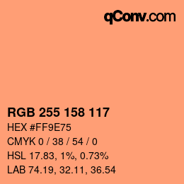 Color code: RGB 255 158 117 | qconv.com