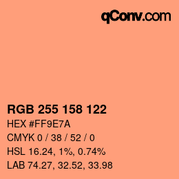 Color code: RGB 255 158 122 | qconv.com