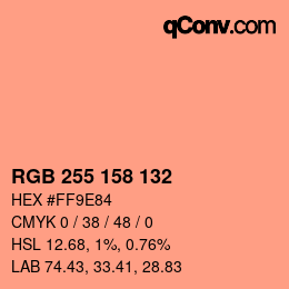 カラーコード: RGB 255 158 132 | qconv.com